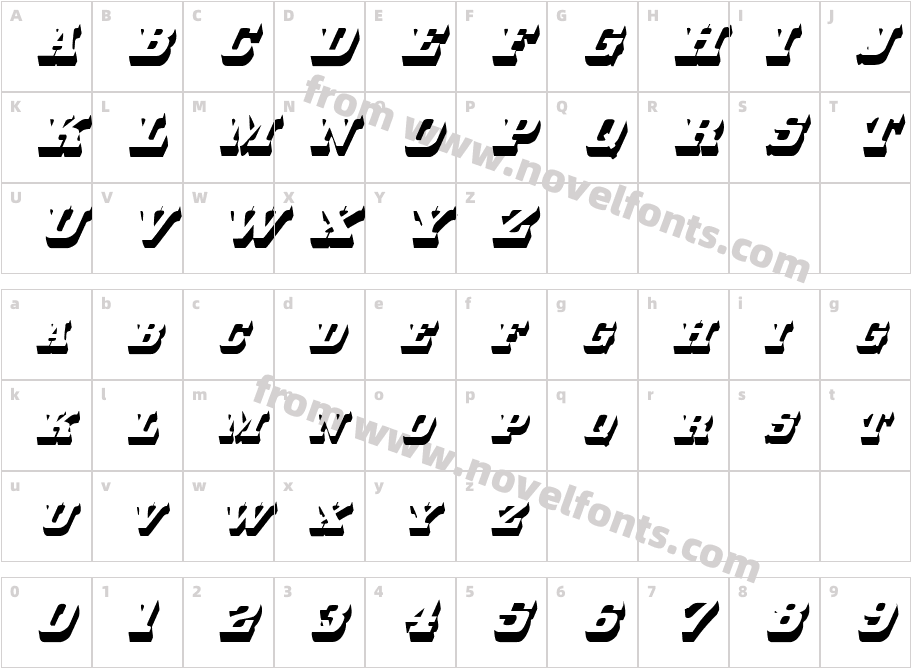 FZ UNIQUE 51 ITALICCharacter Map