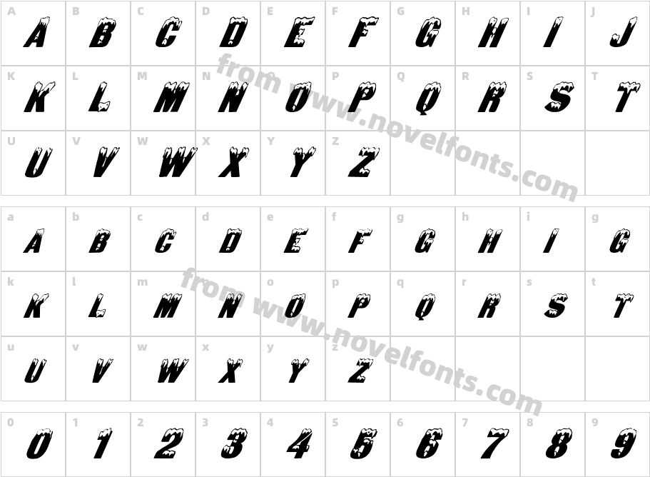 FZ UNIQUE 6 ITALICCharacter Map