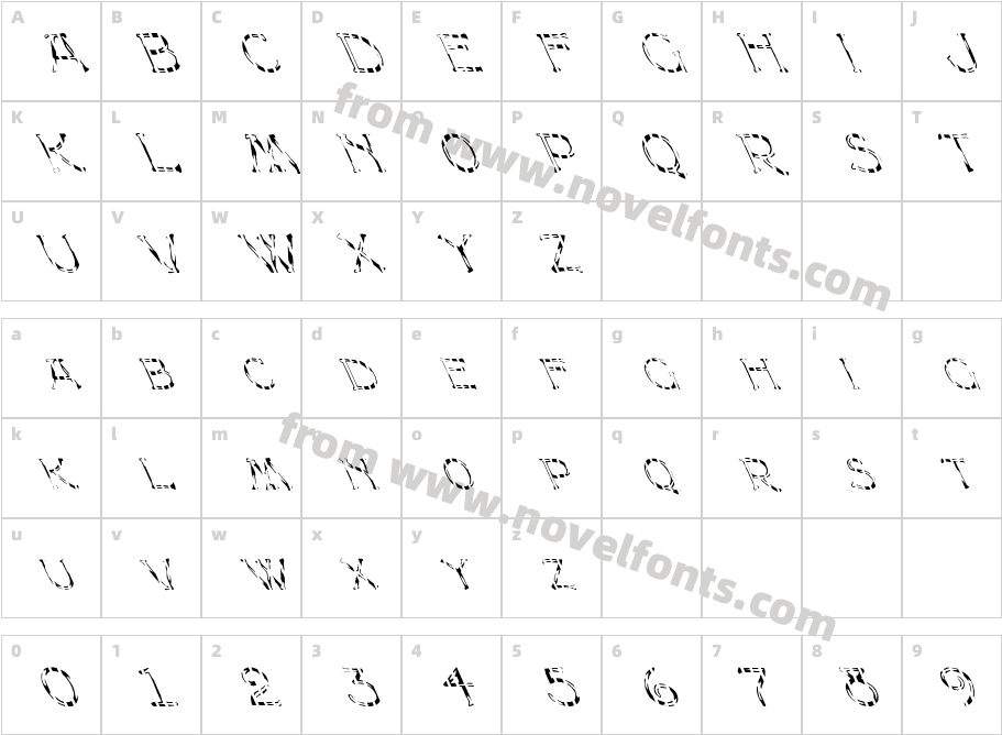 FZ UNIQUE 8 STRIPED LEFTYCharacter Map