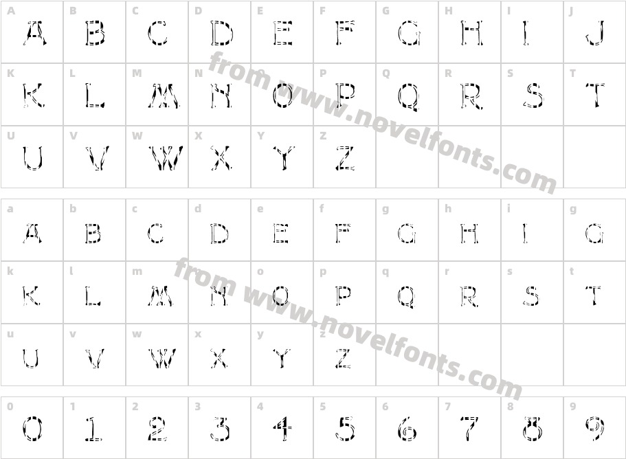 FZ UNIQUE 8 STRIPEDCharacter Map