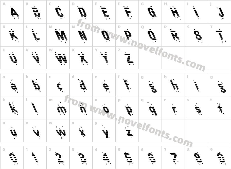 FZ UNIQUE 9 STRIPED LEFTYCharacter Map