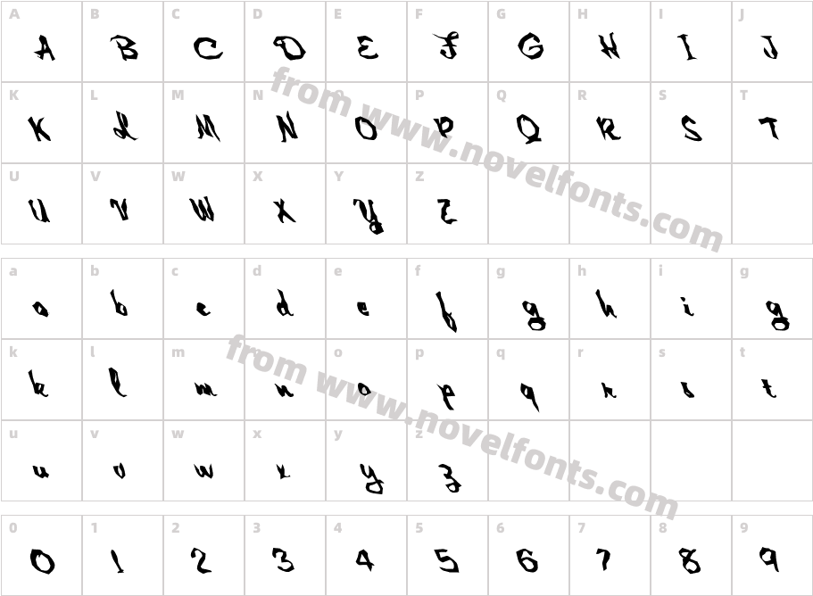 FZ WACKY 1 LEFTYCharacter Map