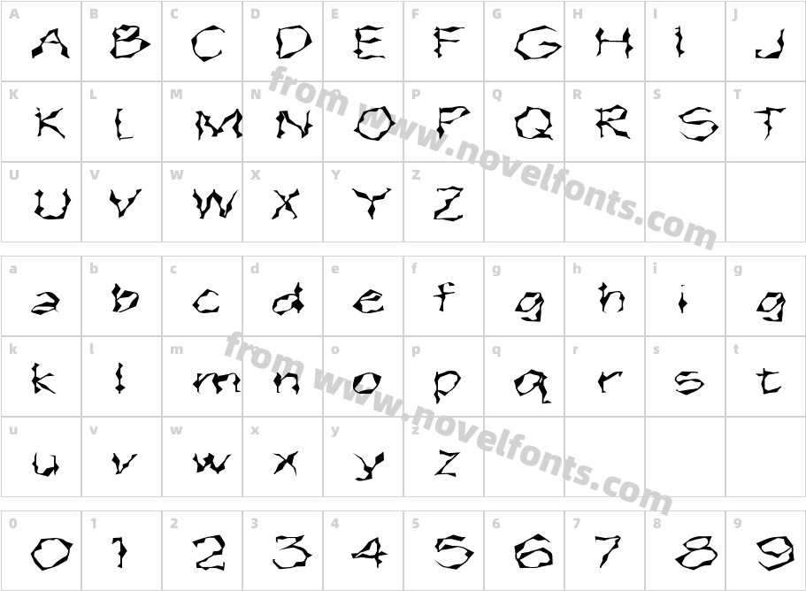 FZ WACKY 15 EXCharacter Map