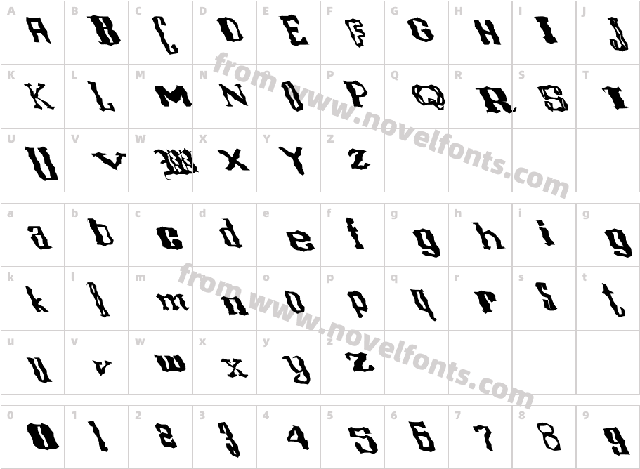 FZ WACKY 16 LEFTYCharacter Map