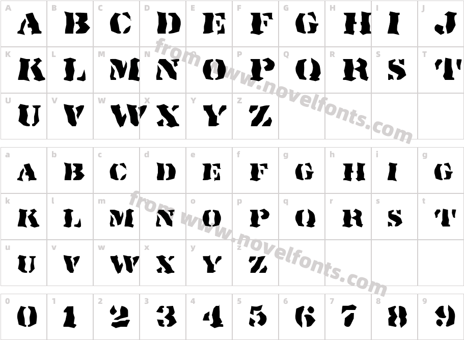 FZ WACKY 17Character Map