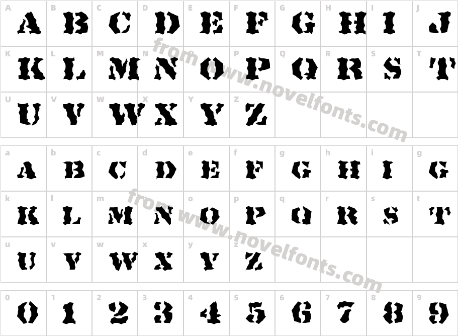 FZ WACKY 18Character Map