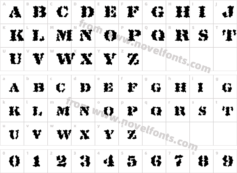 FZ WACKY 19Character Map