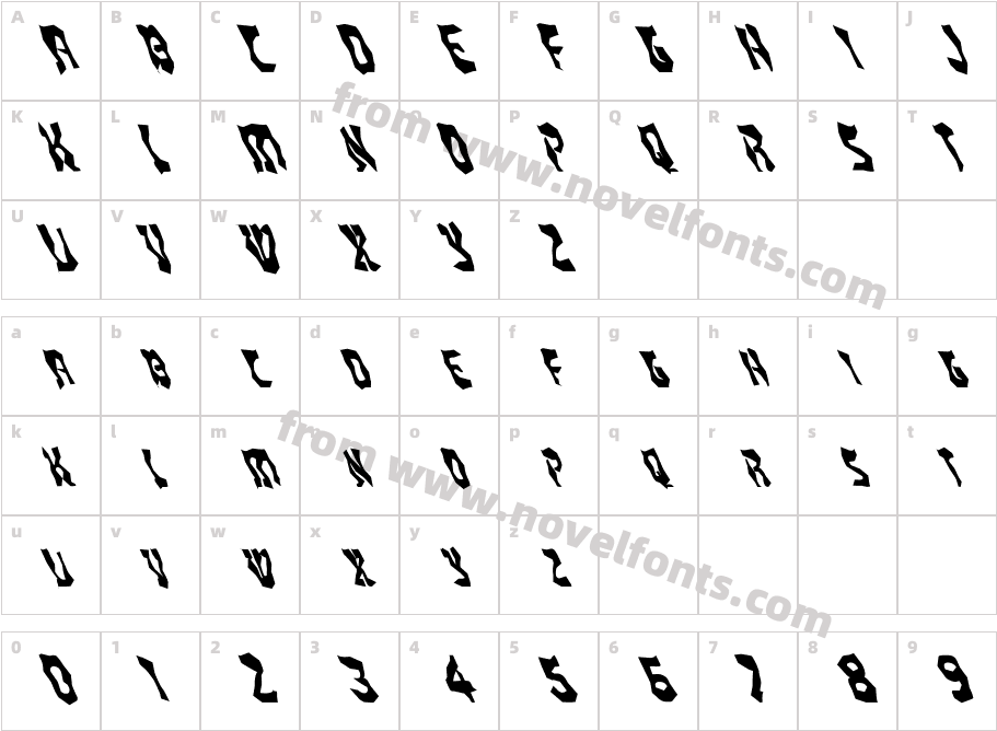 FZ WACKY 20 LEFTYCharacter Map