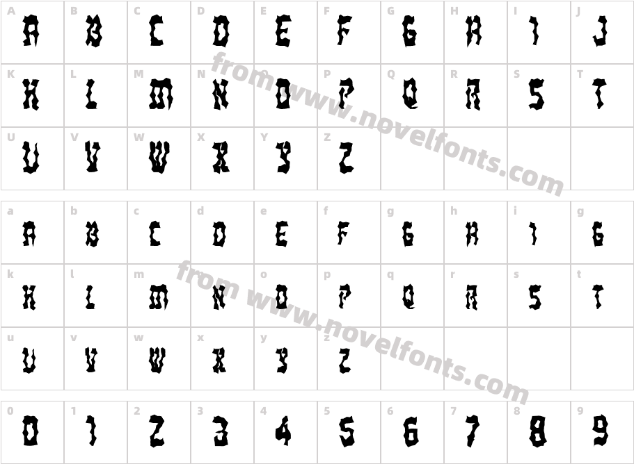 FZ WACKY 21Character Map