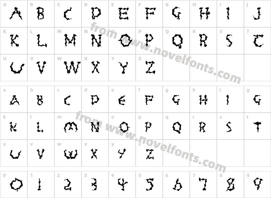 FZ WACKY 23Character Map