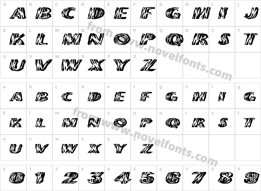 FZ WACKY 24 EXCharacter Map