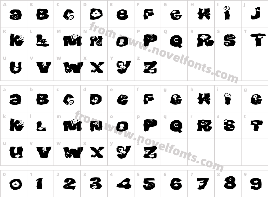 FZ WACKY 25 EXCharacter Map