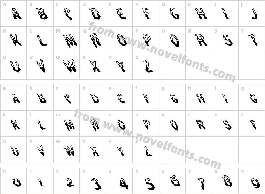 FZ WACKY 26 LEFTYCharacter Map