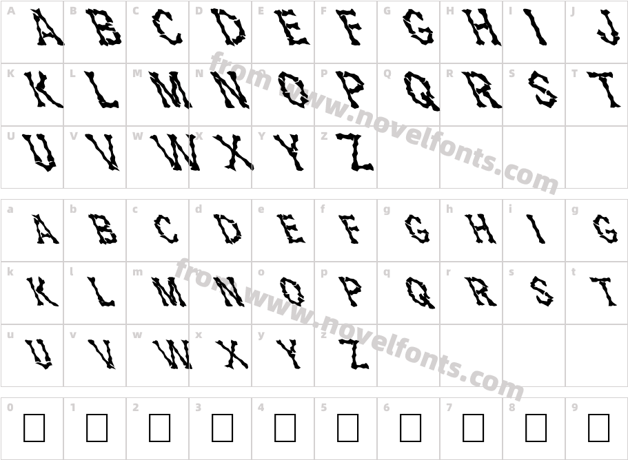 FZ WACKY 28 LEFTYCharacter Map