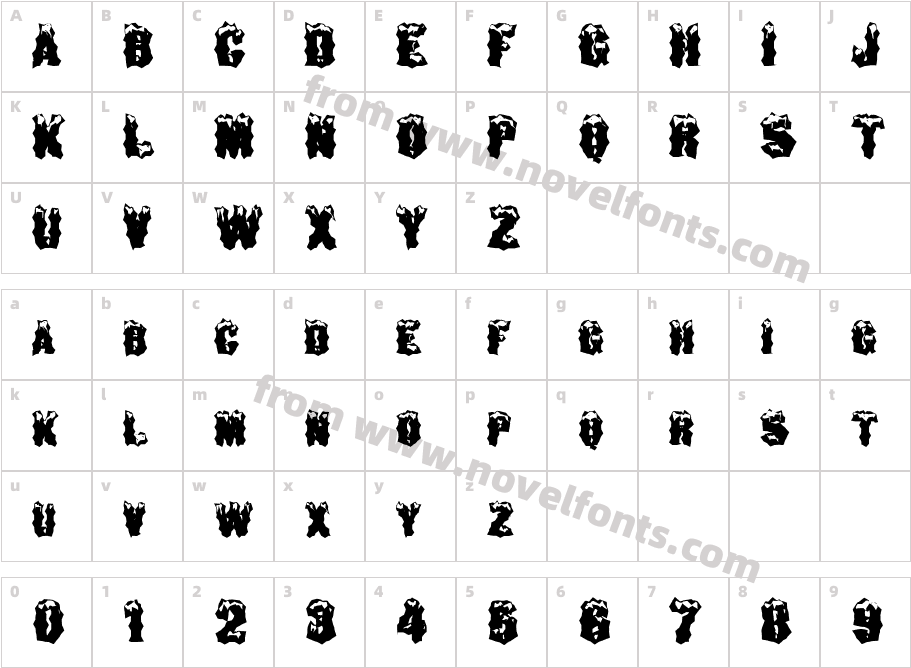 FZ WACKY 29Character Map