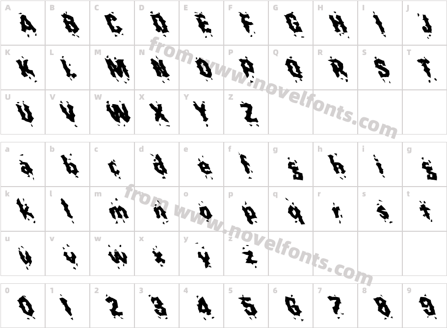 FZ WACKY 31 LEFTYCharacter Map