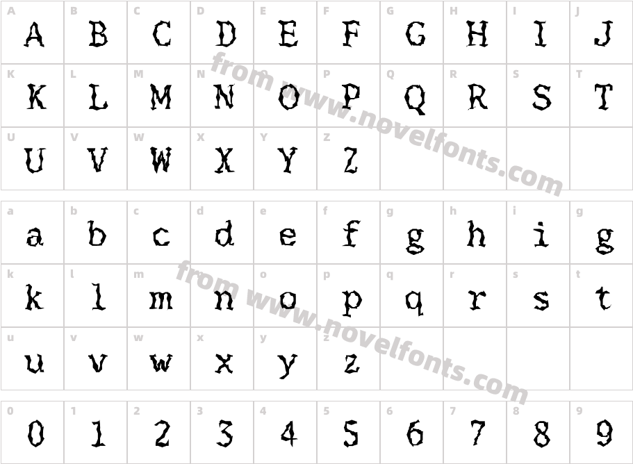 FZ WACKY 33Character Map