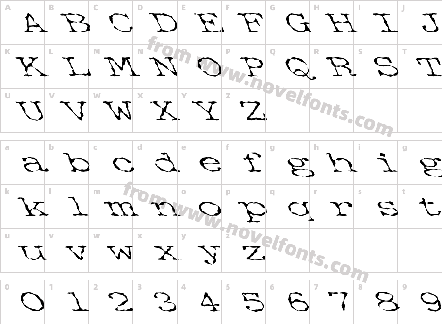 FZ WACKY 34 LEFTYCharacter Map