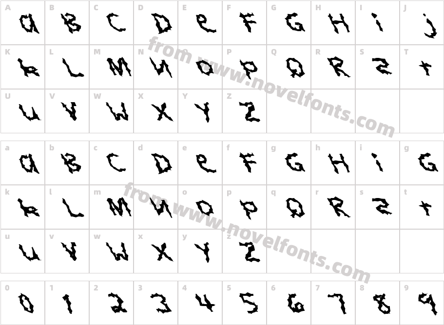 FZ WACKY 4 LEFTYCharacter Map