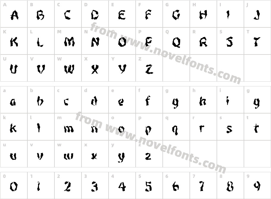 FZ WACKY 46Character Map