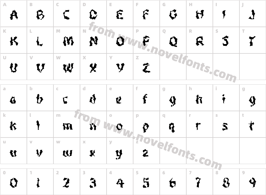 FZ WACKY 49Character Map