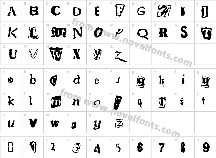 FZ WACKY 50Character Map