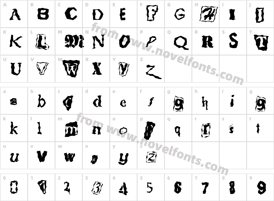 FZ WACKY 51Character Map