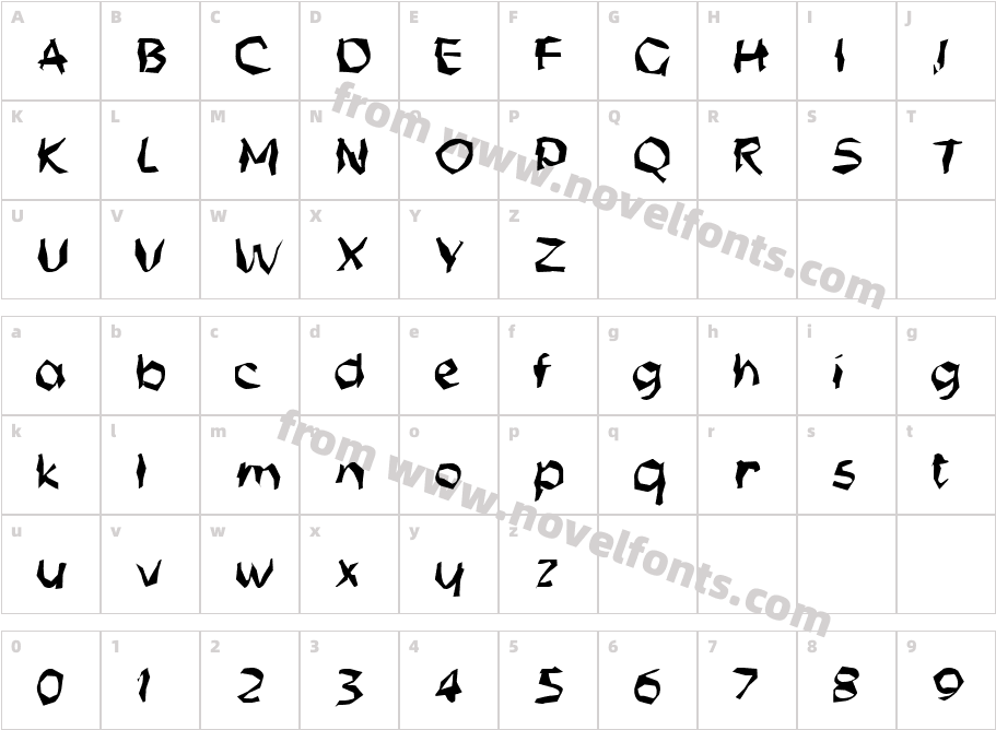 FZ WACKY 56Character Map