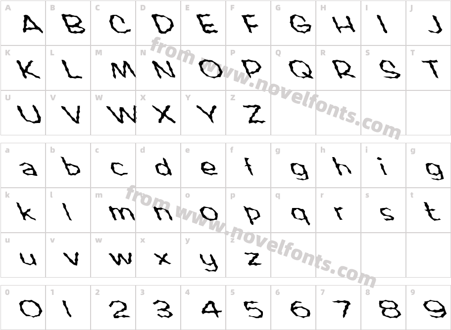 FZ WACKY 60 LEFTYCharacter Map