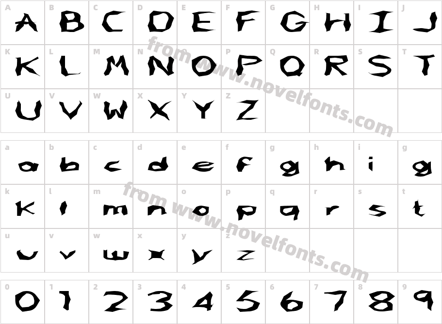 FZ WACKY 61 EXCharacter Map