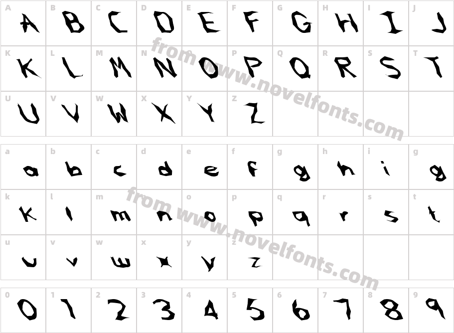 FZ WACKY 61 LEFTYCharacter Map