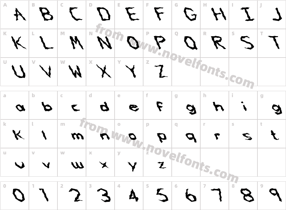 FZ WACKY 62 LEFTYCharacter Map