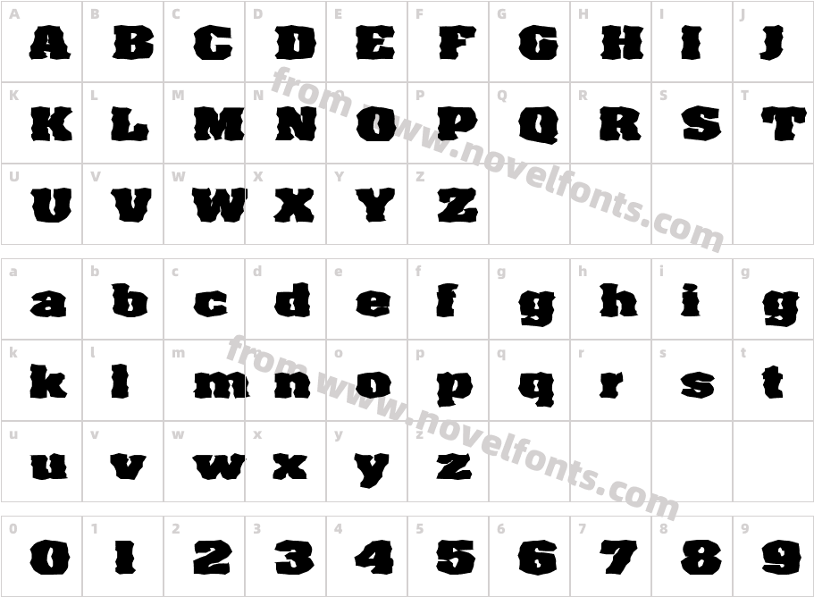 FZ WACKY 65 EXCharacter Map