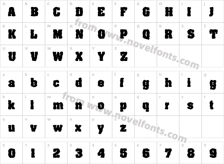 FZ WACKY 65Character Map