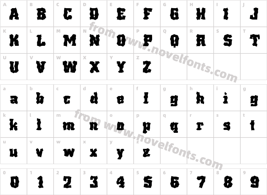 FZ WACKY 68Character Map