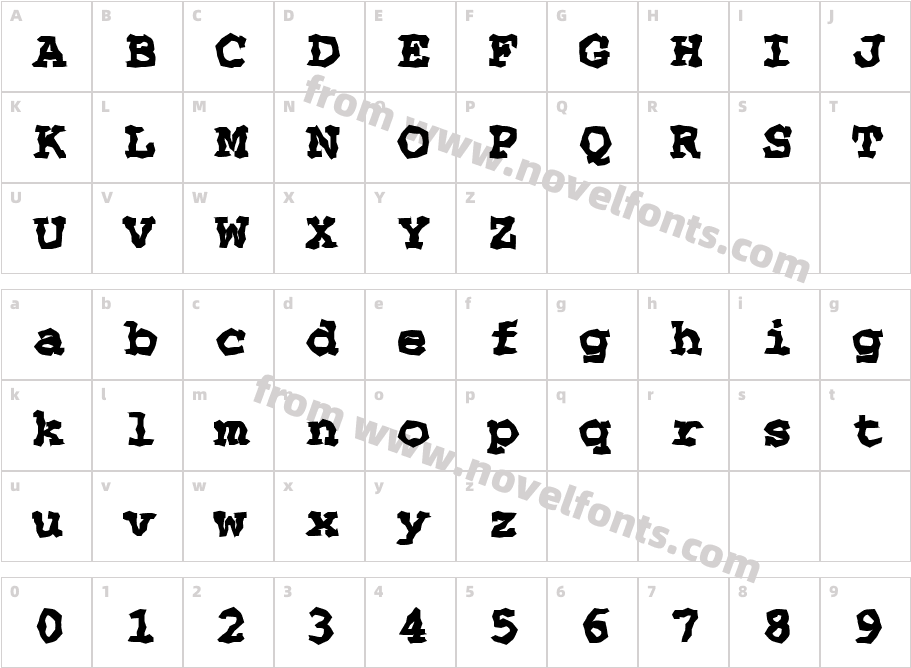 FZ WACKY 69Character Map