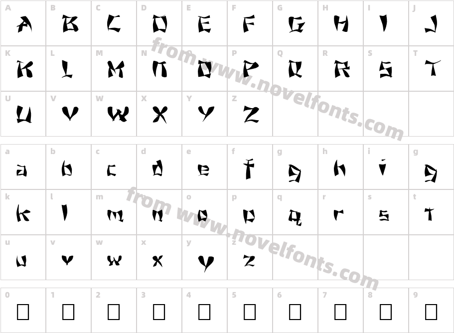 FZ WARPED 11Character Map