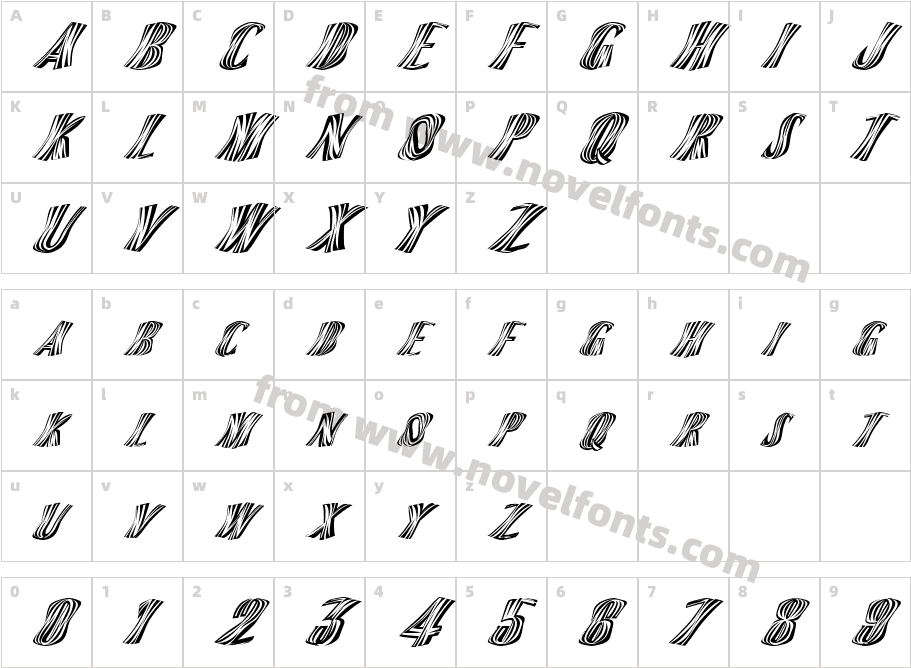 FZ WARPED 13 ITALICCharacter Map