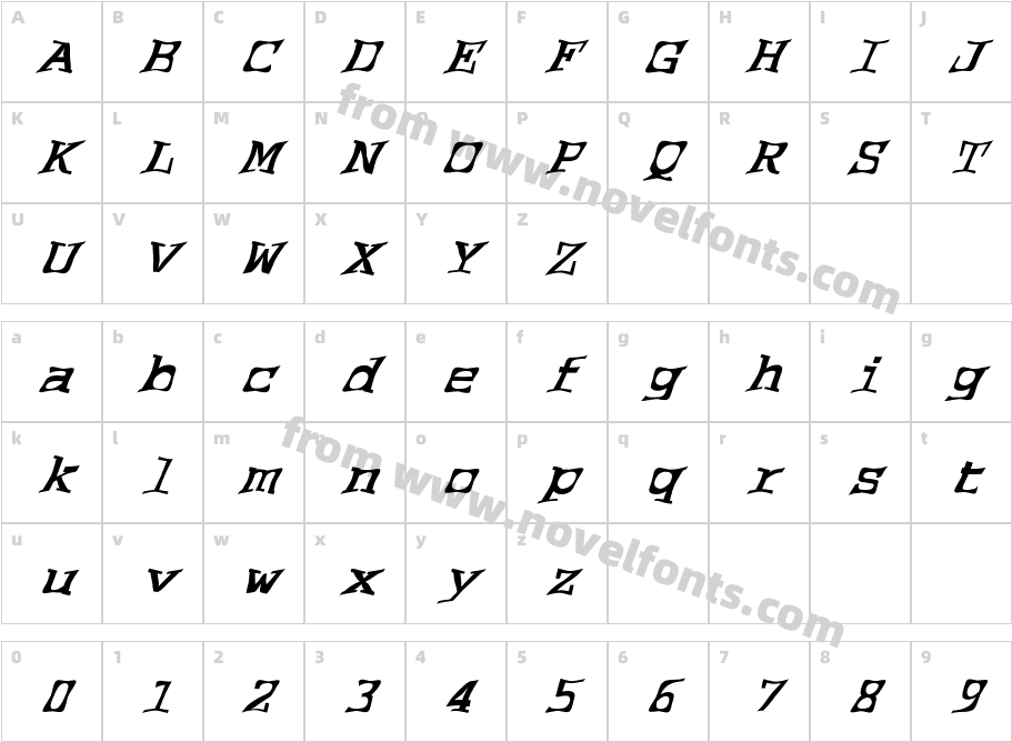 FZ WARPED 2 ITALICCharacter Map