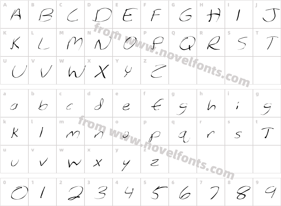 FZ WARPED 27 ITALICCharacter Map