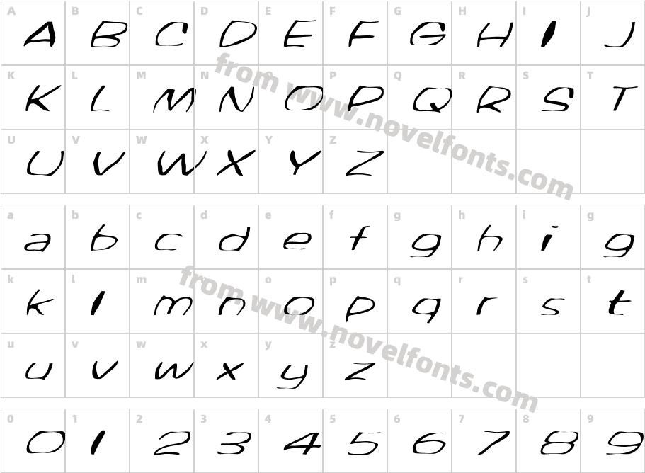 FZ WARPED 33 ITALICCharacter Map