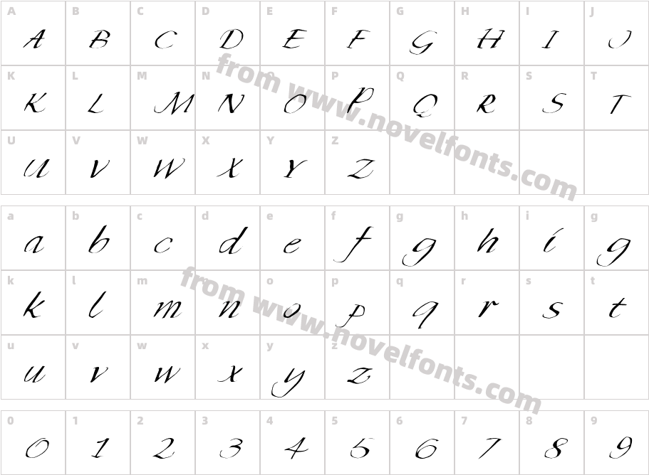 FZ WARPED 35 ITALICCharacter Map