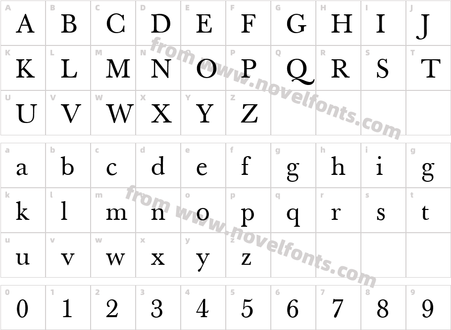 Berthold Baskerville Book RegularCharacter Map