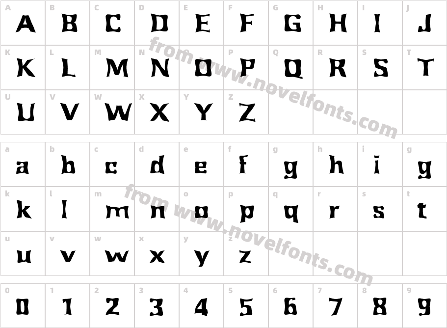 FZ WARPED 43Character Map