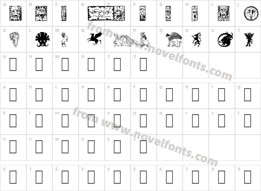 Fabeldyr 1Character Map