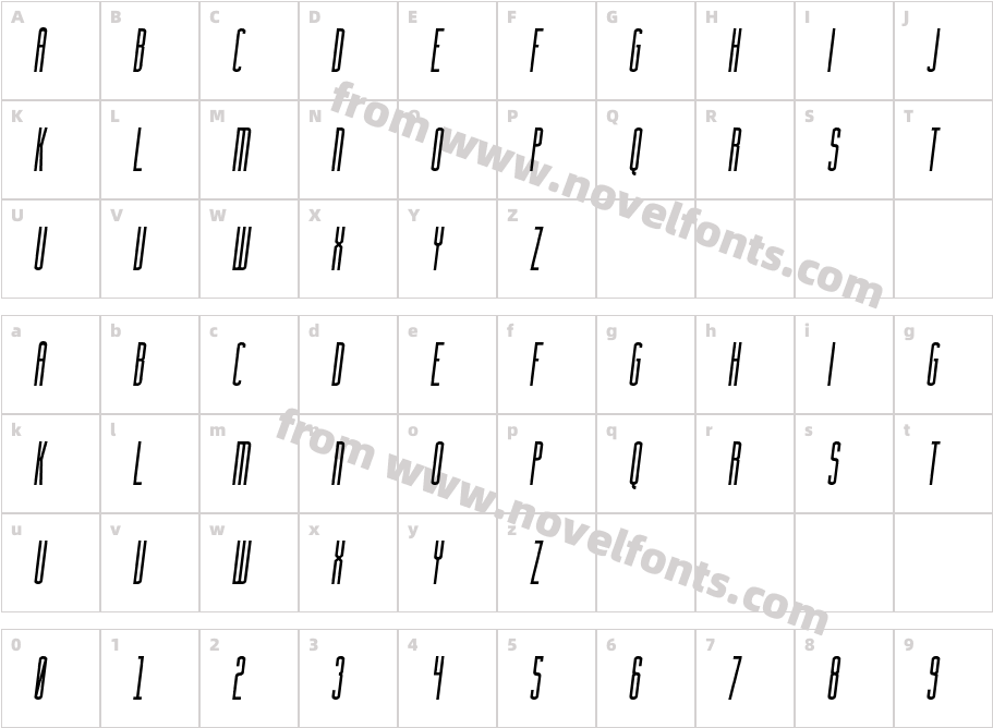 Facunda Alternate ItalicCharacter Map