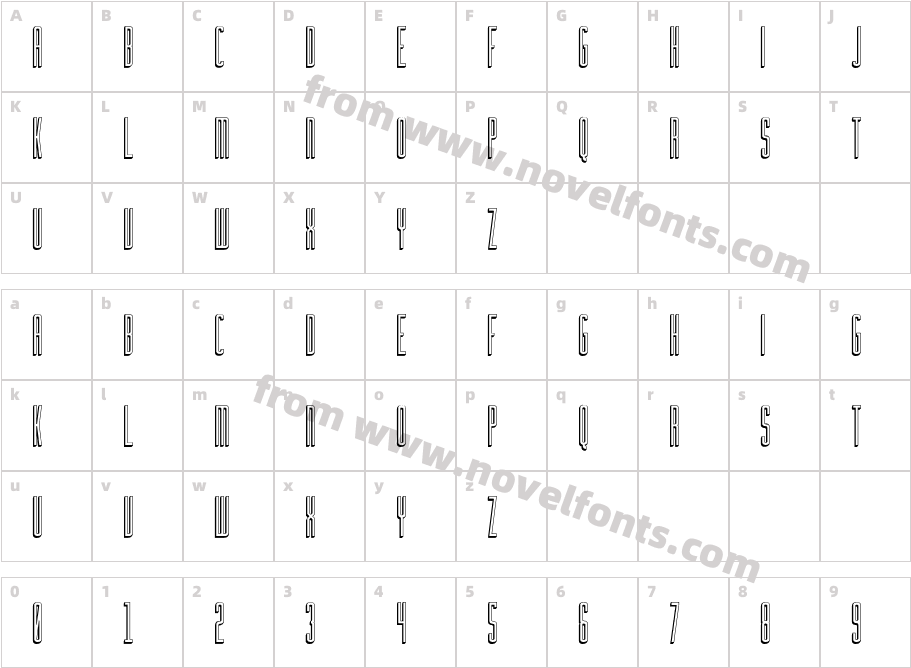 Facunda Regular ShadowCharacter Map