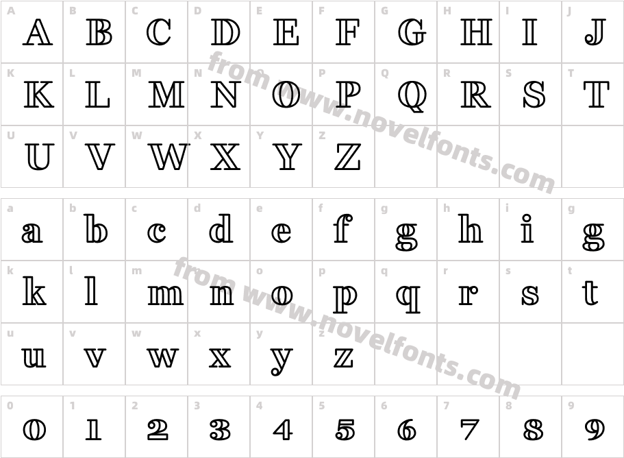 Fakedes Outline BoldCharacter Map