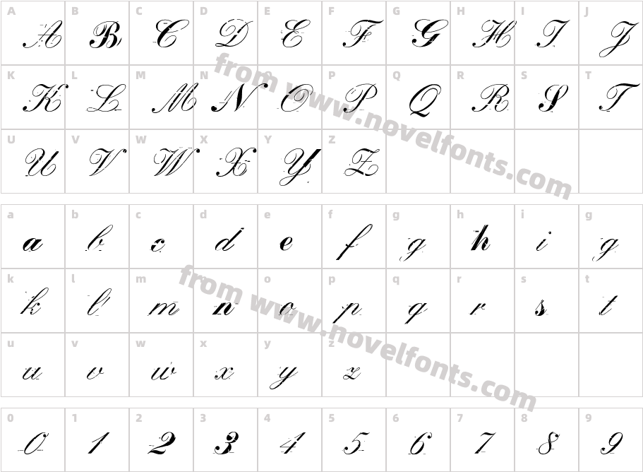 Falseidol ItalicCharacter Map