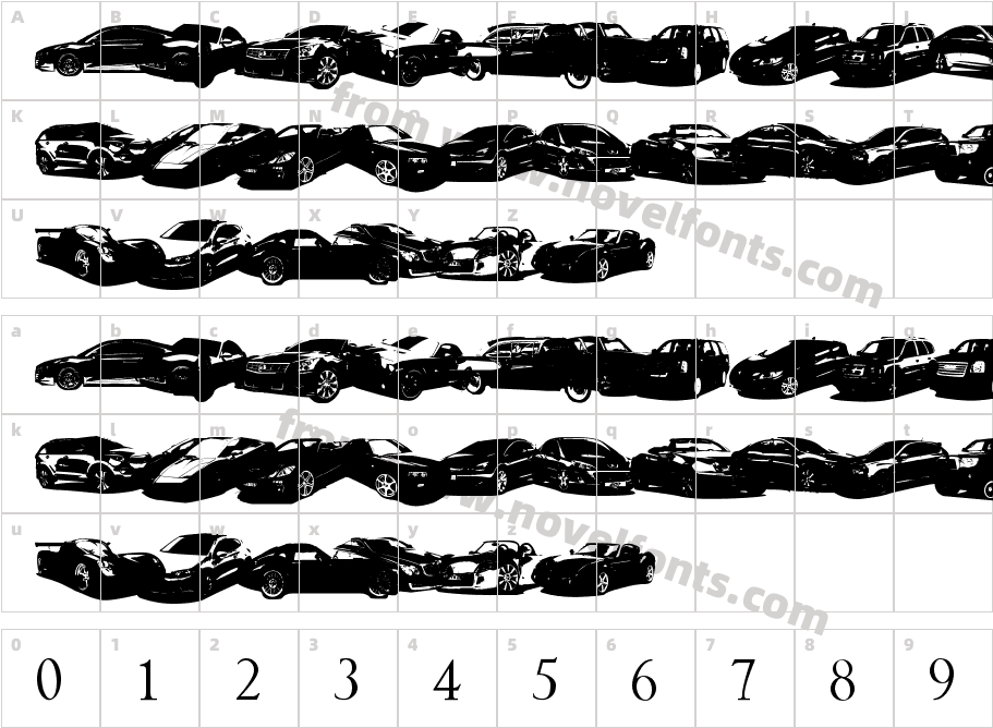 Famous CarsCharacter Map